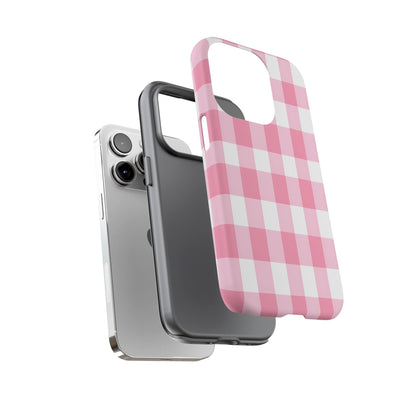 Pink Gingham Cute Phone Case Cover, for Fashion Lovers, Gift for Her, Stylish Tech Accessory, Perfect for Birthdays & Holidays
