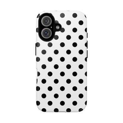 Black White Polka Dot Phone Case Cover  iPhone, Samsung Galaxy S25, Google Pixel 7