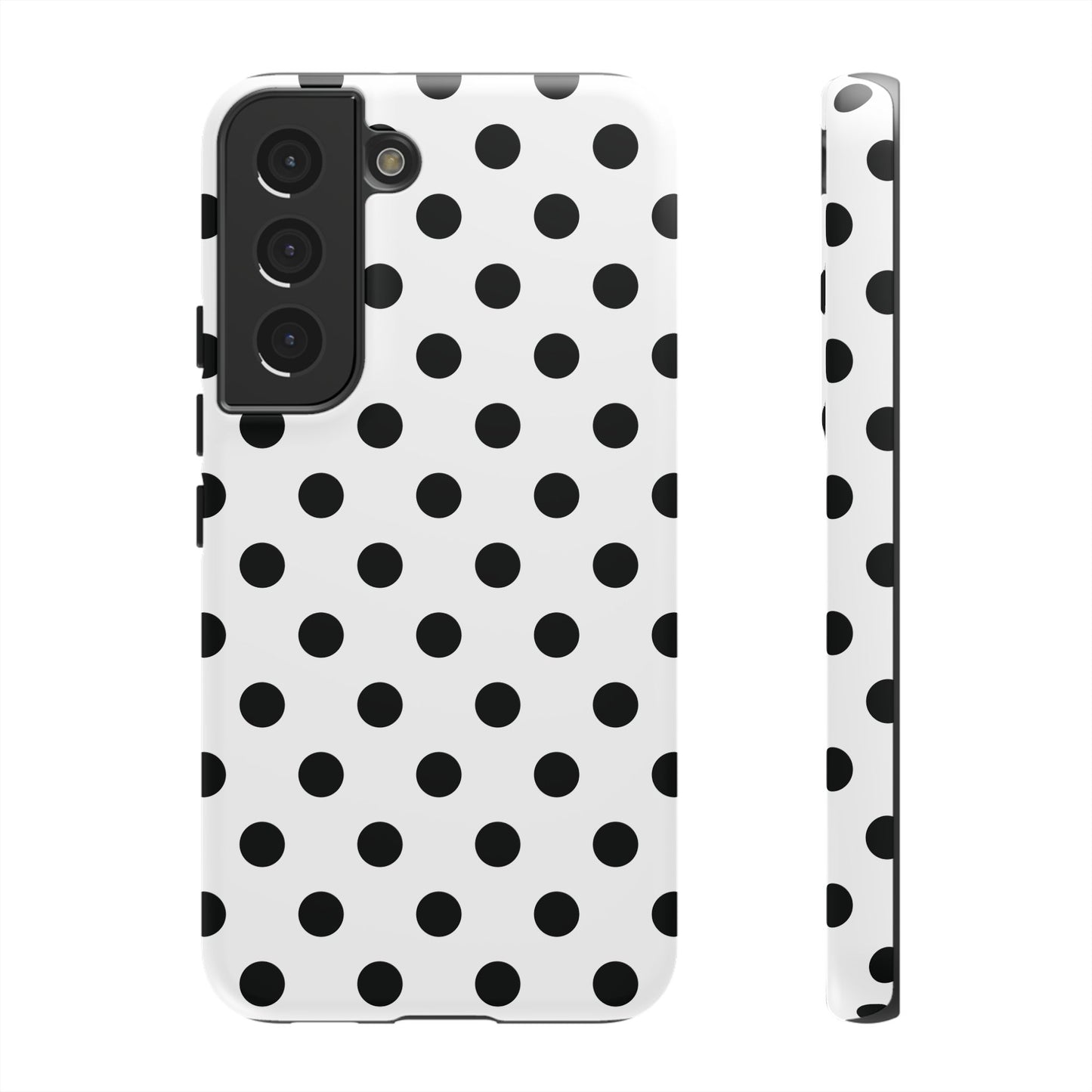 Black White Polka Dot Phone Case Cover  iPhone, Samsung Galaxy S25, Google Pixel 7