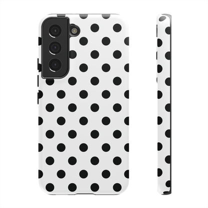 Black White Polka Dot Phone Case Cover  iPhone, Samsung Galaxy S25, Google Pixel 7