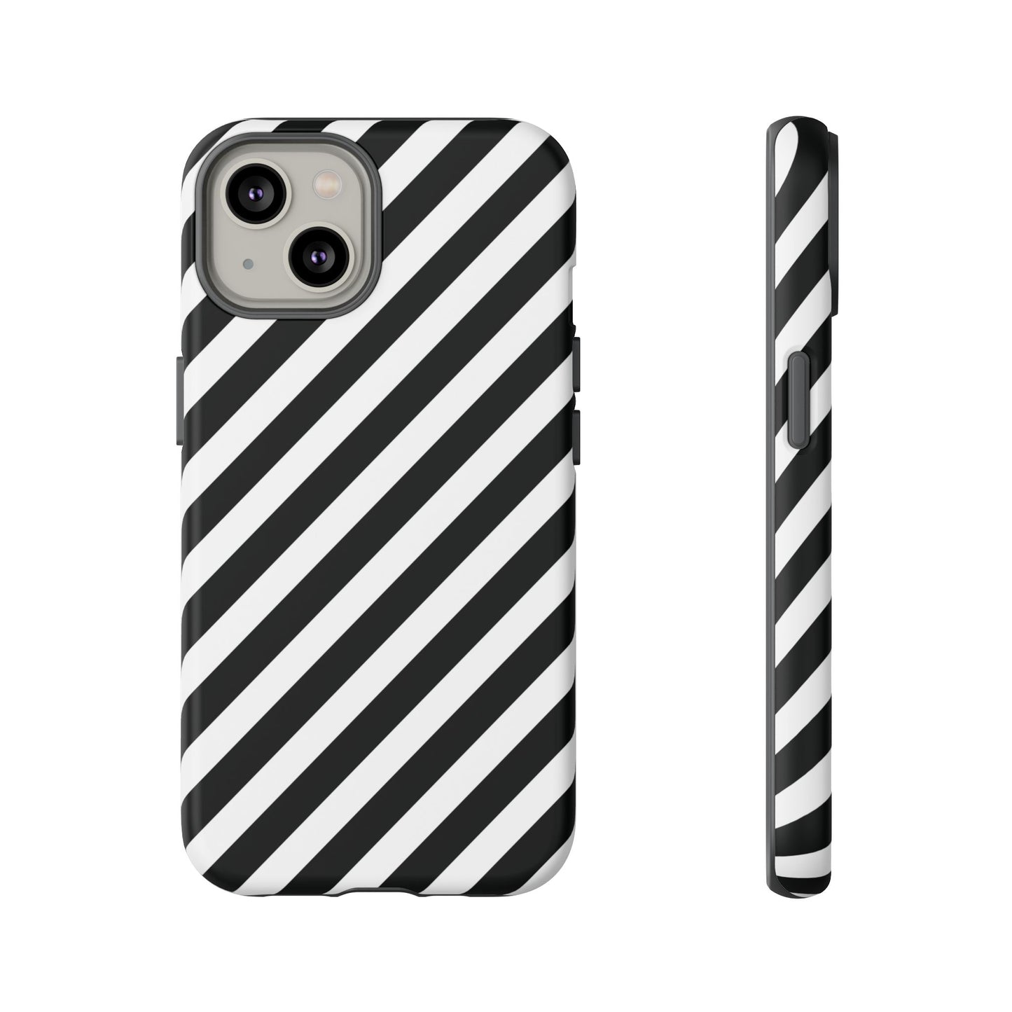 Black White Diagonal Phone Case Cover, Protective Sleek Cell Phone Case, Modern Smartphone, Stylish