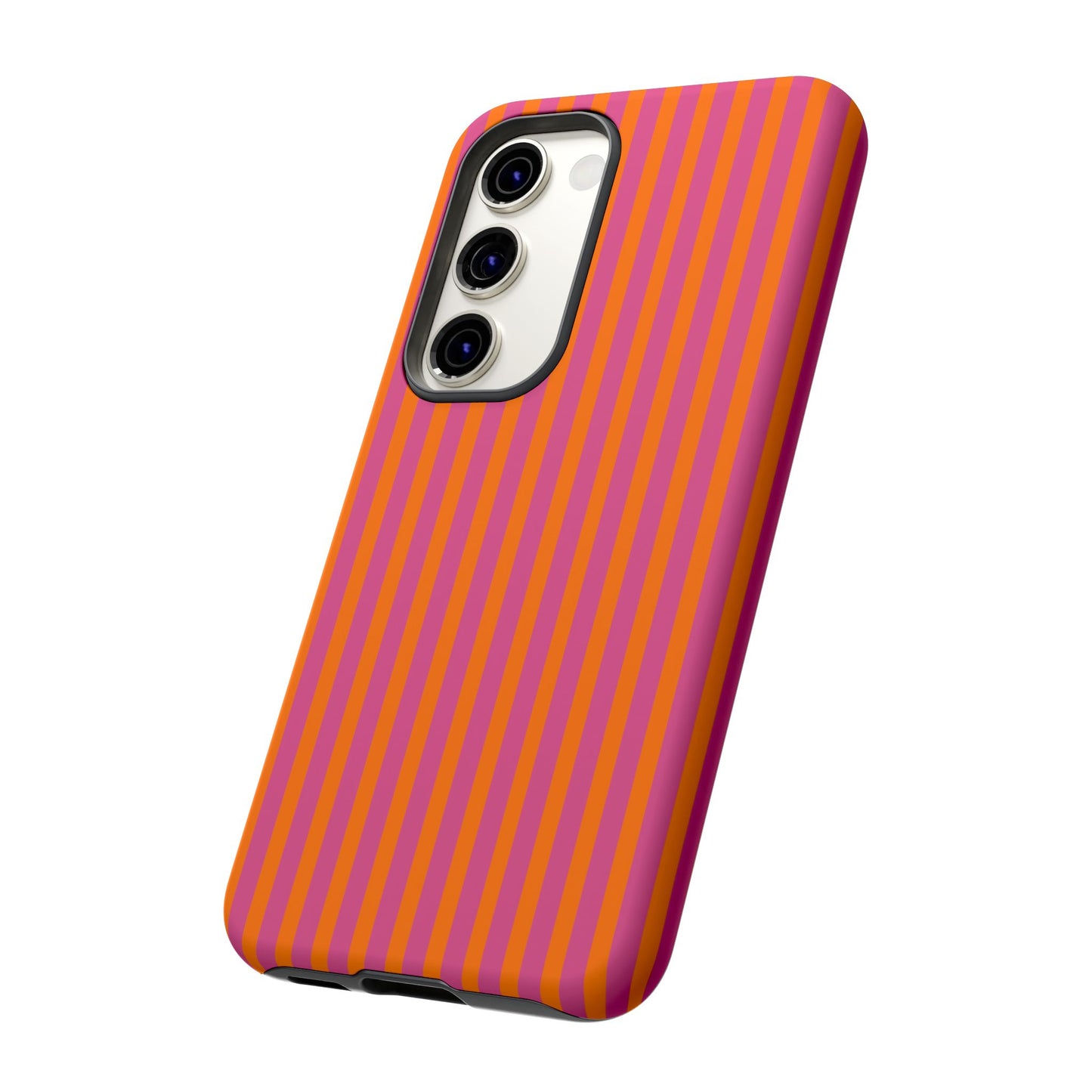 Orange Pink Striped Tough Phone Cases