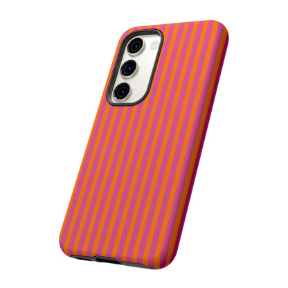 Orange Pink Striped Tough Phone Cases