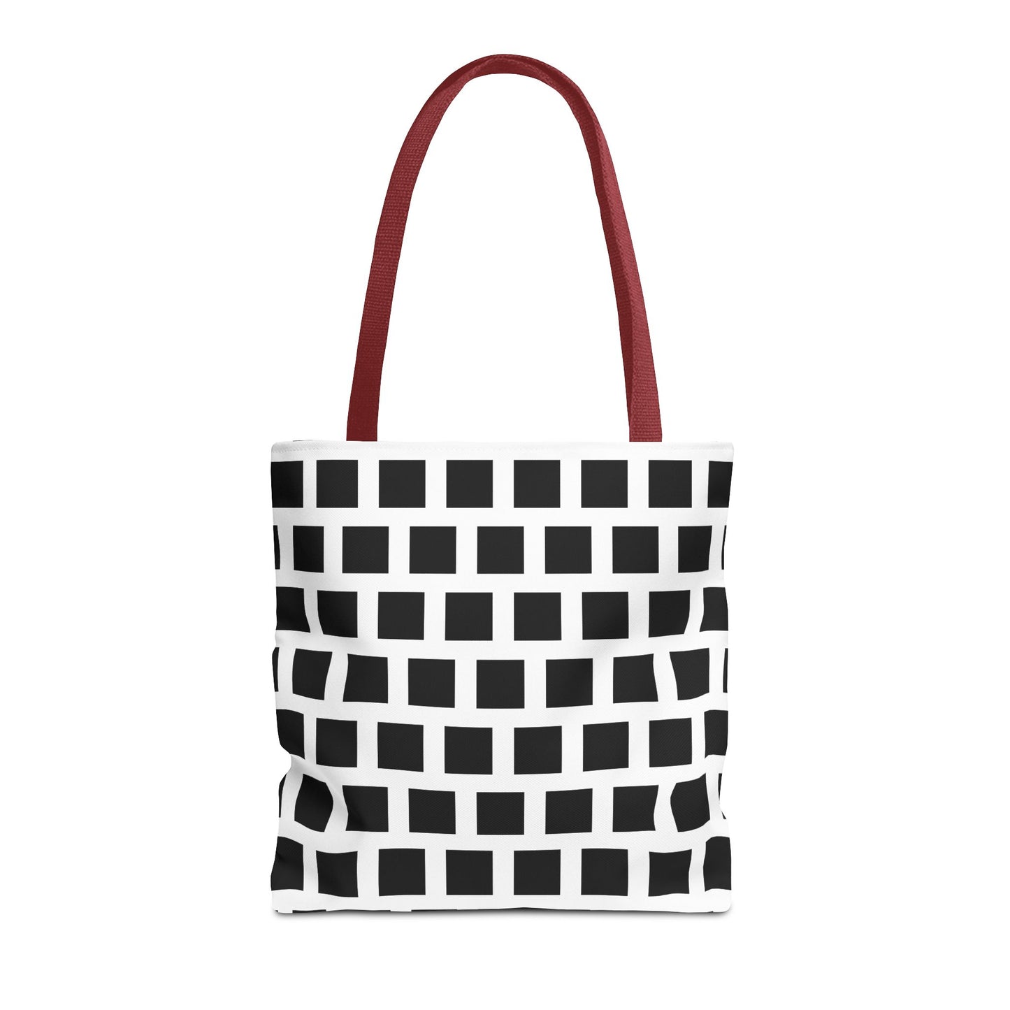 Black Square Pattern Tote Bag - Versatile and Durable Shoulder Bag
