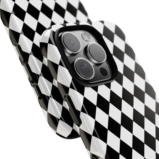 White and Black Dimond Tough phone Case Cover | iPhone | Google | Samsung