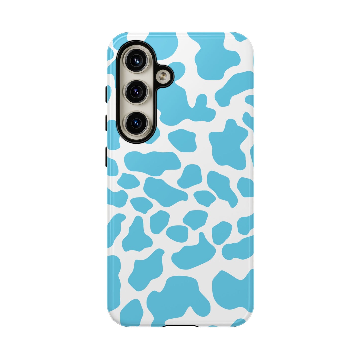 Blue White Cow Print Phone Case Cover