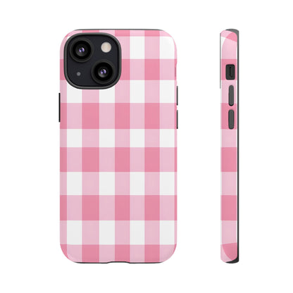 Pink Gingham Cute Phone Case Cover, for Fashion Lovers, Gift for Her, Stylish Tech Accessory, Perfect for Birthdays & Holidays