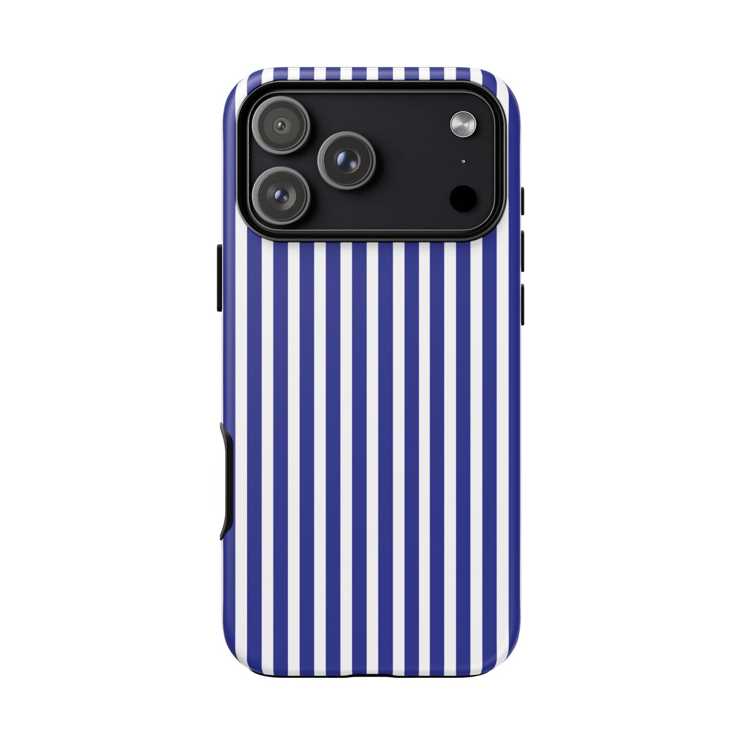 Phone Case, Blue White Striped Tough Case Cover, Protective Phone Cover, Hard Shell Phone Case, Phone Accessories, Phone Protector
