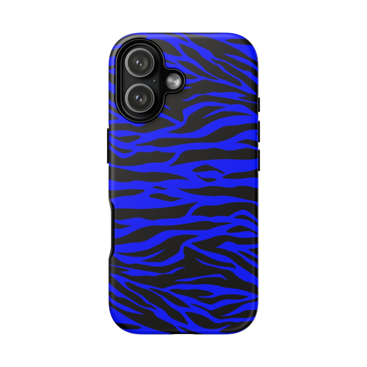 Blue Wild Tiger Print Pattern Phone Case Cover for iPhone, Galaxy S and Pixel Phones