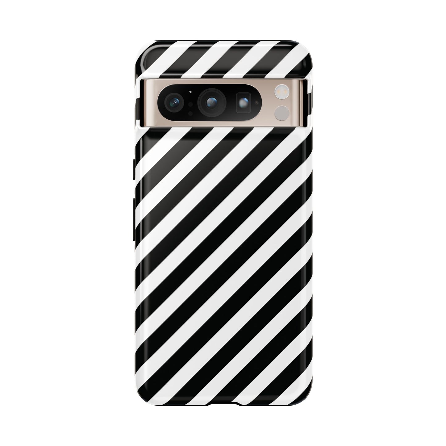 Black White Diagonal Phone Case Cover, Protective Sleek Cell Phone Case, Modern Smartphone, Stylish