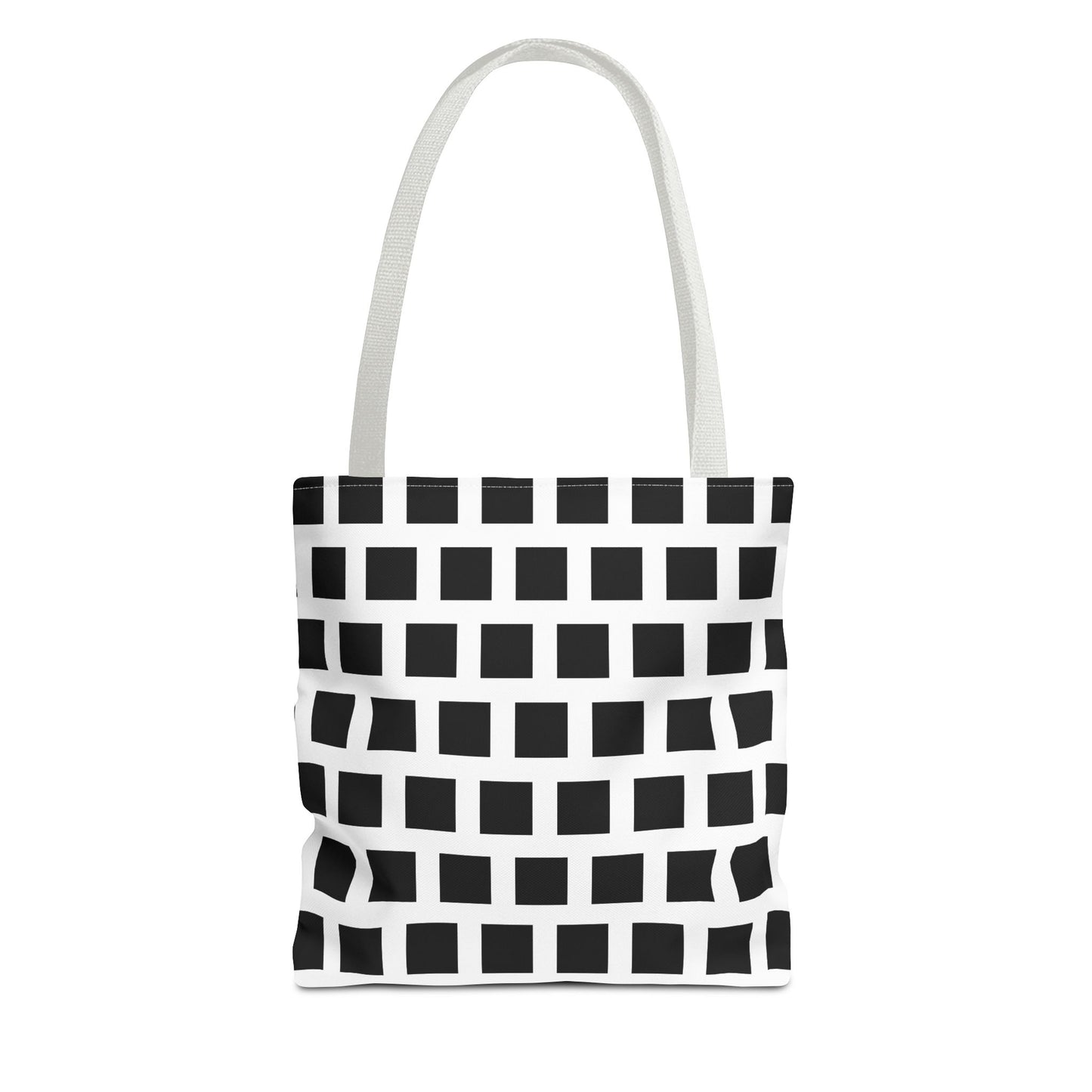 Black Square Pattern Tote Bag - Versatile and Durable Shoulder Bag