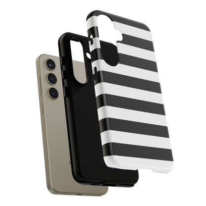 Black White Stripe  Phone Case for iPhone, Samsung S, Google Pixel Phones