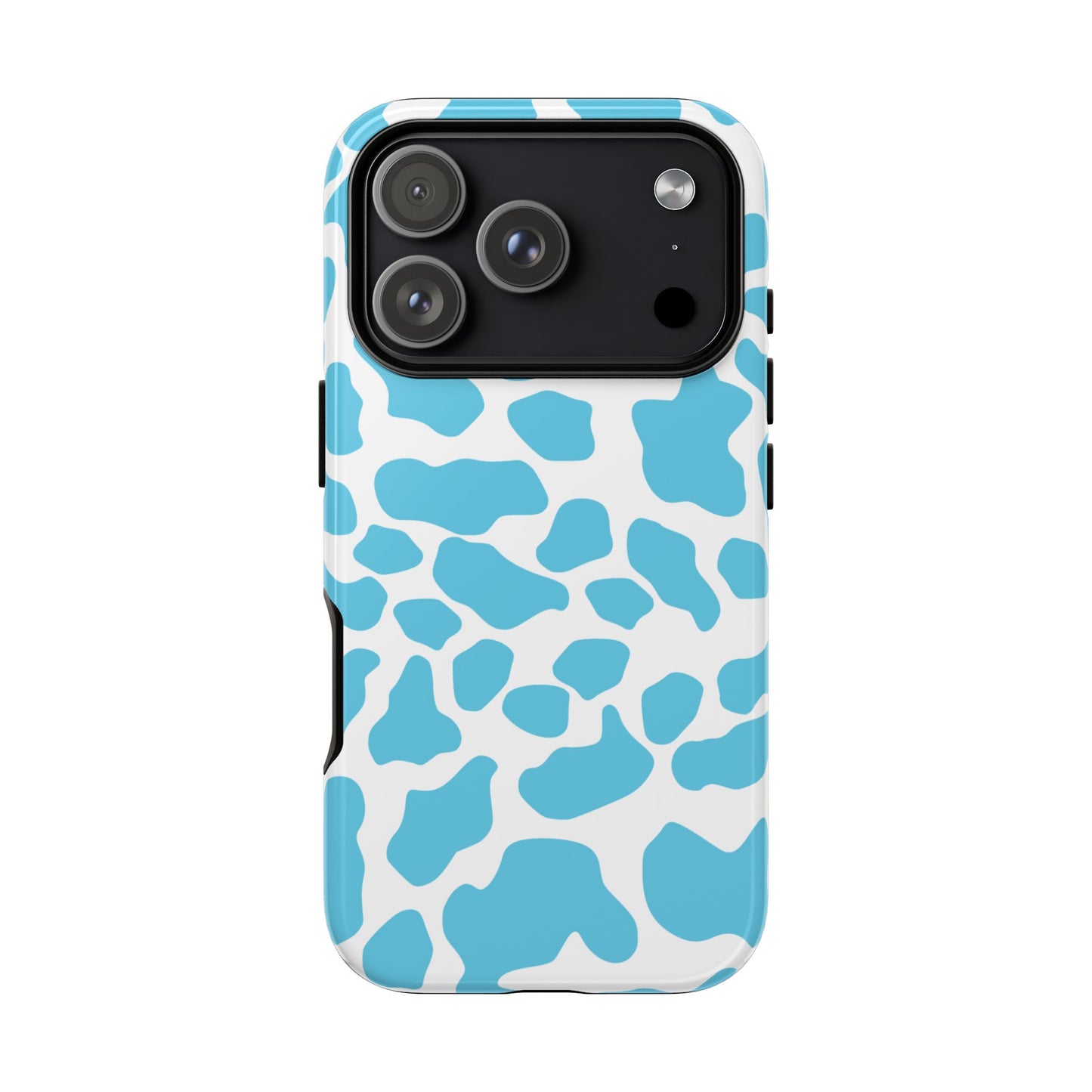 Blue White Cow Print Phone Case Cover