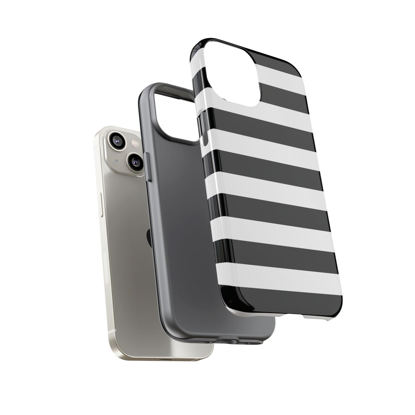Black White Stripe  Phone Case for iPhone, Samsung S, Google Pixel Phones