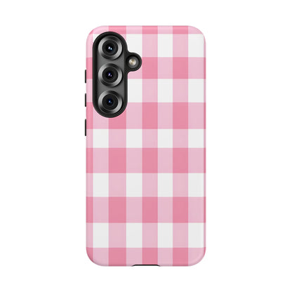 Pink Gingham Cute Phone Case Cover, for Fashion Lovers, Gift for Her, Stylish Tech Accessory, Perfect for Birthdays & Holidays