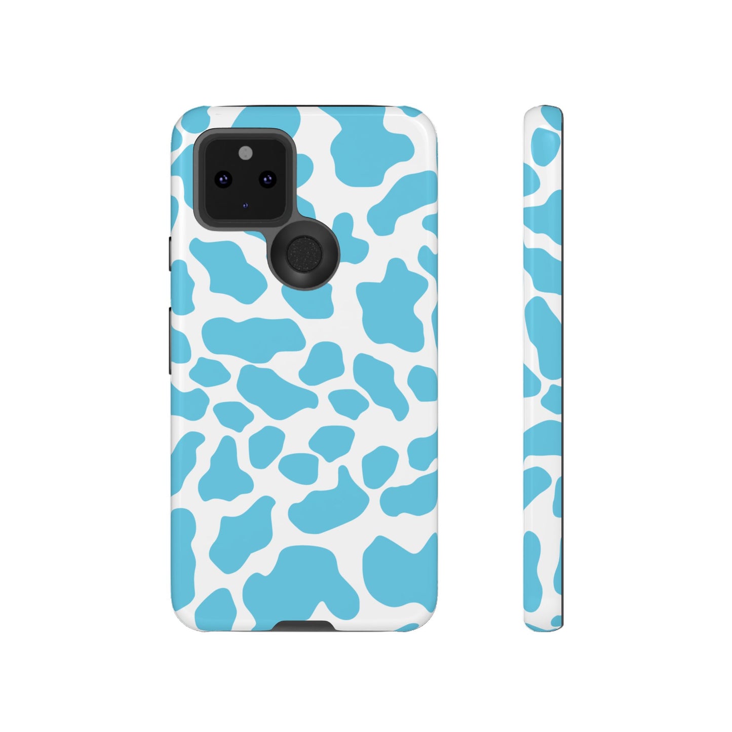 Blue White Cow Print Phone Case Cover