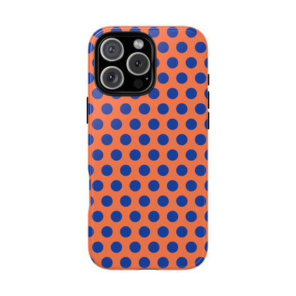Orange Blue Polkadot Phone Case Cover