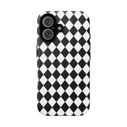 White and Black Dimond Tough phone Case Cover | iPhone | Google | Samsung
