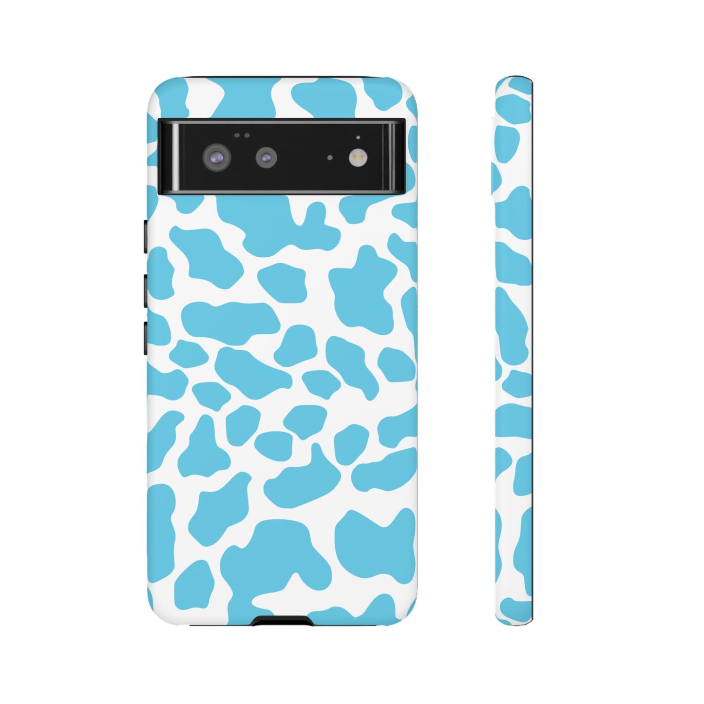 Blue White Cow Print Phone Case Cover