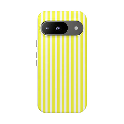 Phone Case Cover, Banana Yellow and White Striped Tough Case for iPhone Samsung Google, Protective Cellphone Cover, Hard Shell Phone