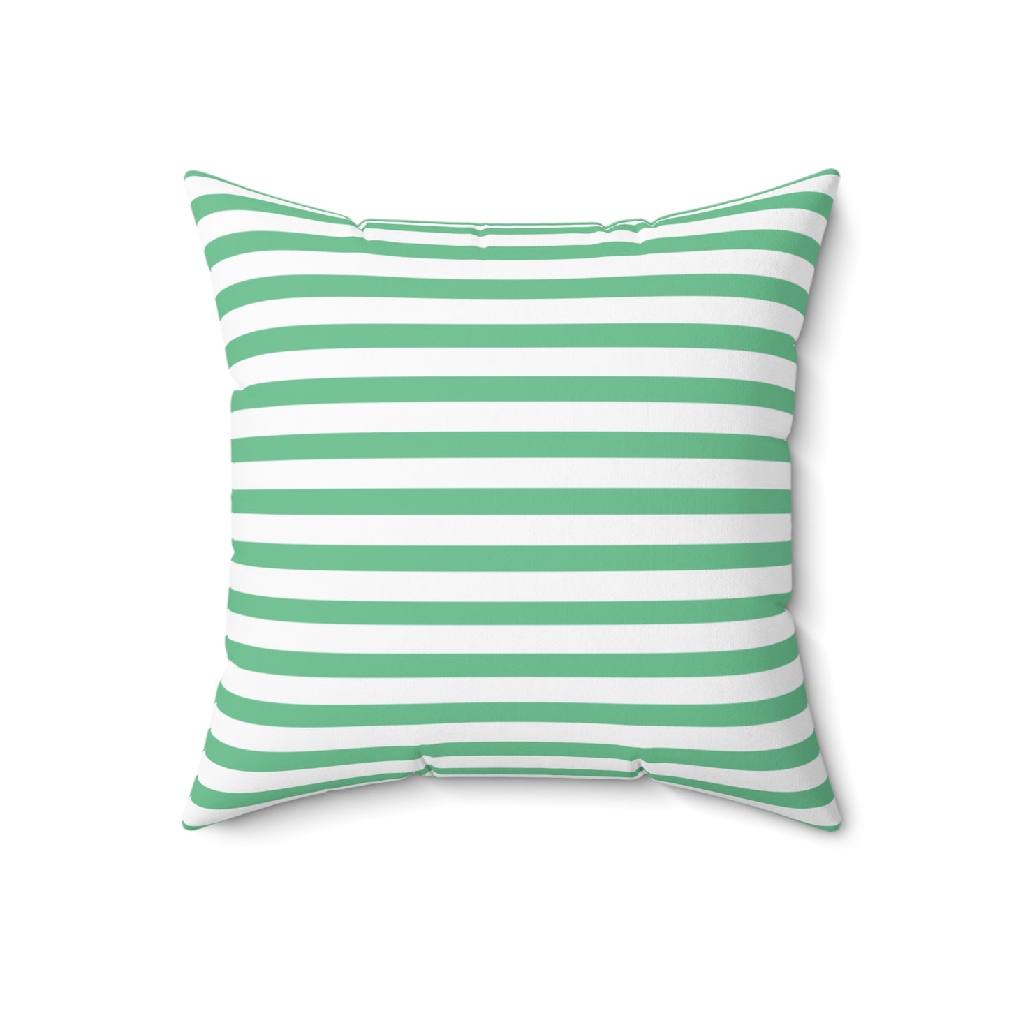 Green & White Horizontal Stripe Pillow Spun Polyester Square Pillow | Coastal Nautical Decor