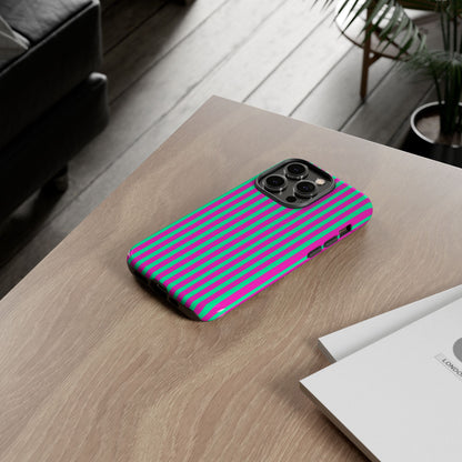 Green Pink Striped Phone Case Cover