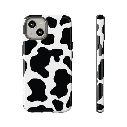 Black Cow Print Phone Case Cover for  iPhone, Samsung, Google Phones