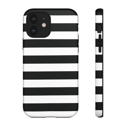 Black White Stripe  Phone Case for iPhone, Samsung S, Google Pixel Phones