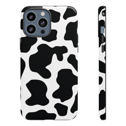 Black Cow Print Phone Case Cover for  iPhone, Samsung, Google Phones