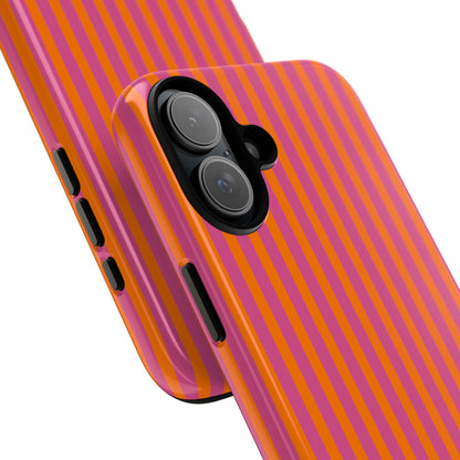 Orange Pink Striped Tough Phone Cases