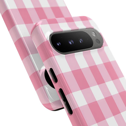 Pink Gingham Cute Phone Case Cover, for Fashion Lovers, Gift for Her, Stylish Tech Accessory, Perfect for Birthdays & Holidays