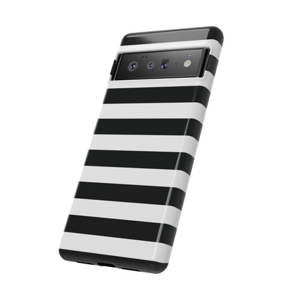 Black White Stripe  Phone Case for iPhone, Samsung S, Google Pixel Phones