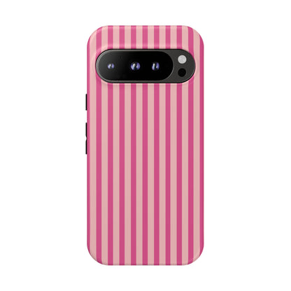 Pink Stripe Everyday Phone Case Cover, Protective Smartphone Cover, Trendy Accessories