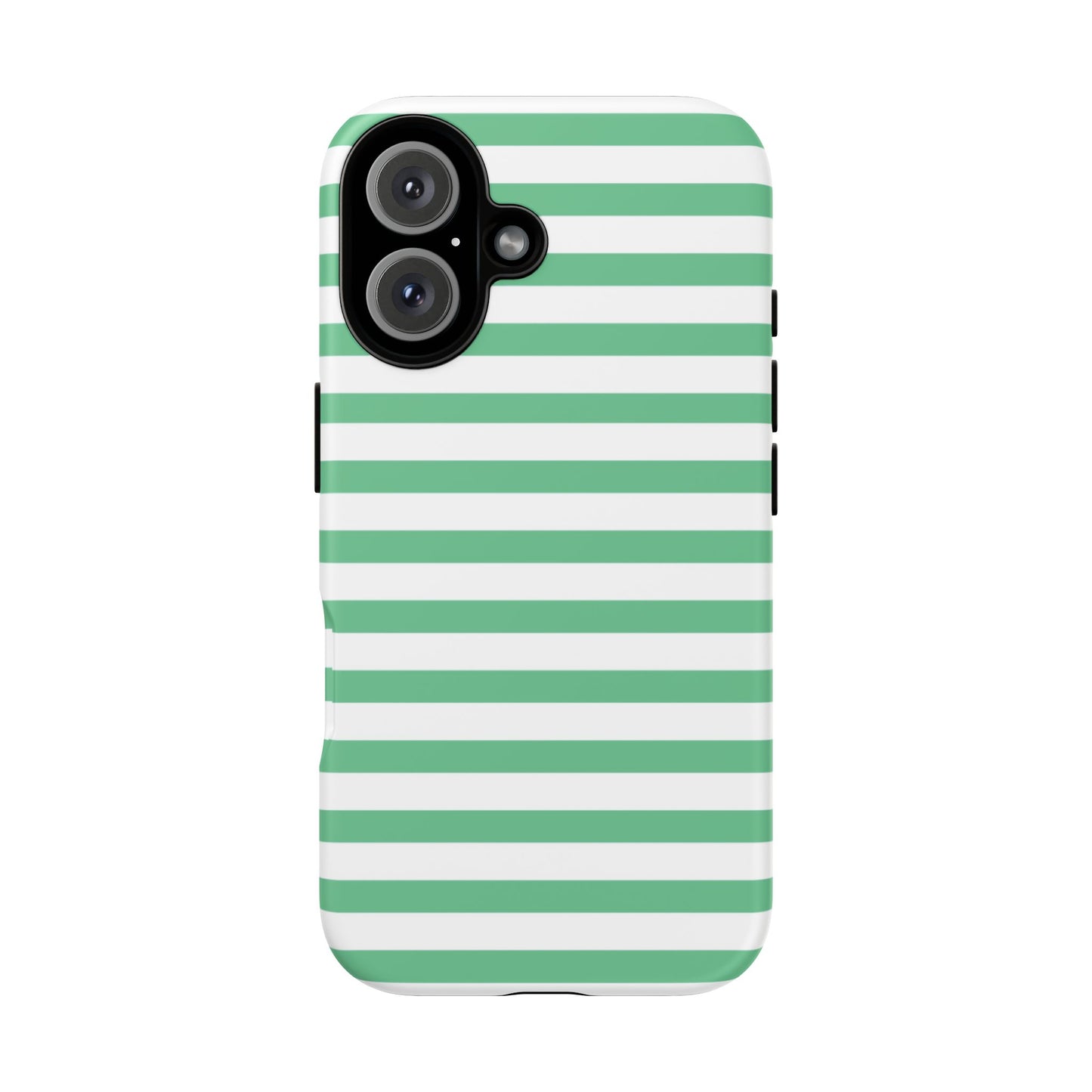 Mint Green Striped Phone Case | Horizontal Candy Stripe iPhone Cover