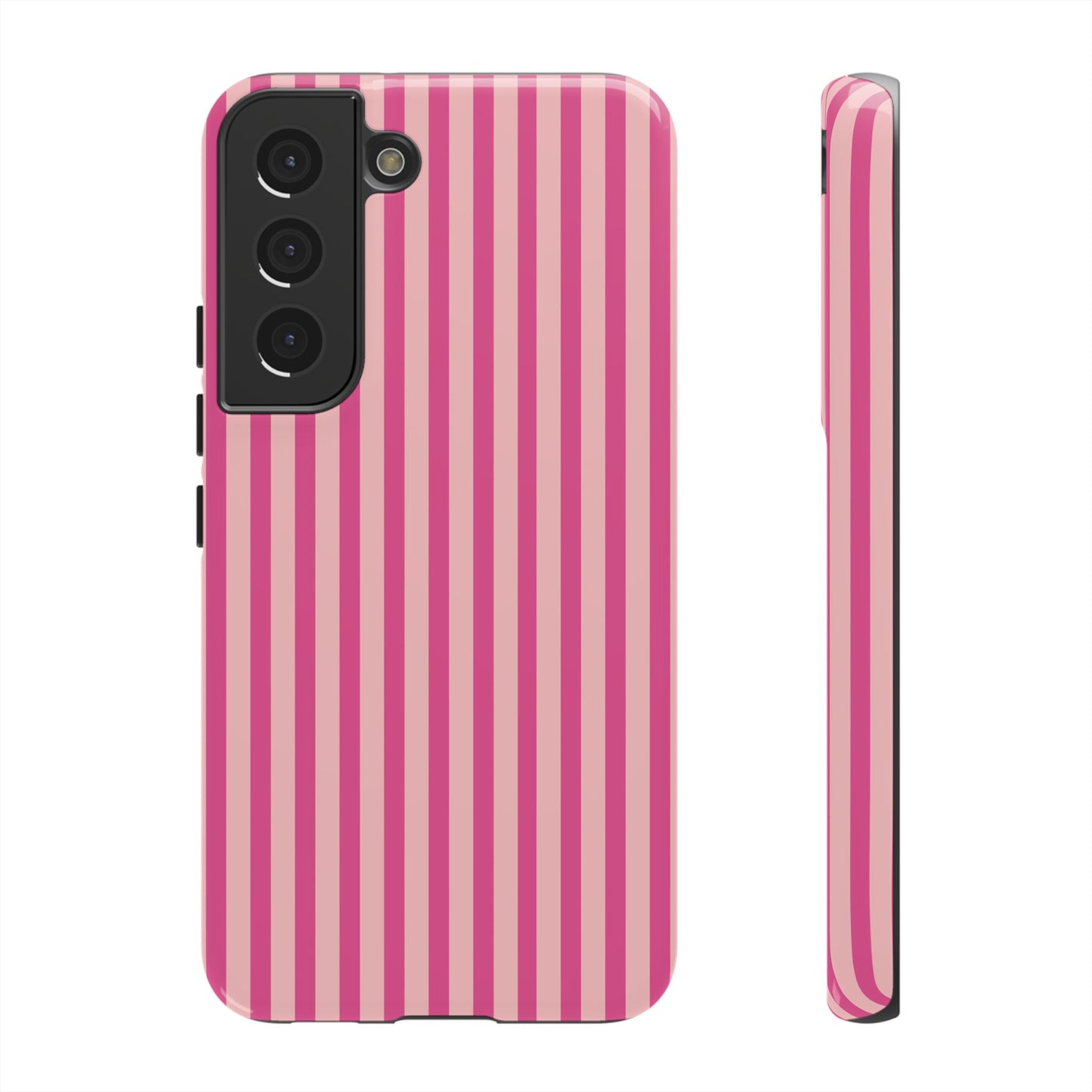Pink Stripe Everyday Phone Case Cover, Protective Smartphone Cover, Trendy Accessories