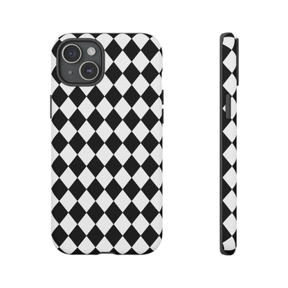 White and Black Dimond Tough phone Case Cover | iPhone | Google | Samsung