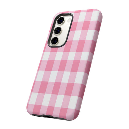Pink Gingham Cute Phone Case Cover, for Fashion Lovers, Gift for Her, Stylish Tech Accessory, Perfect for Birthdays & Holidays
