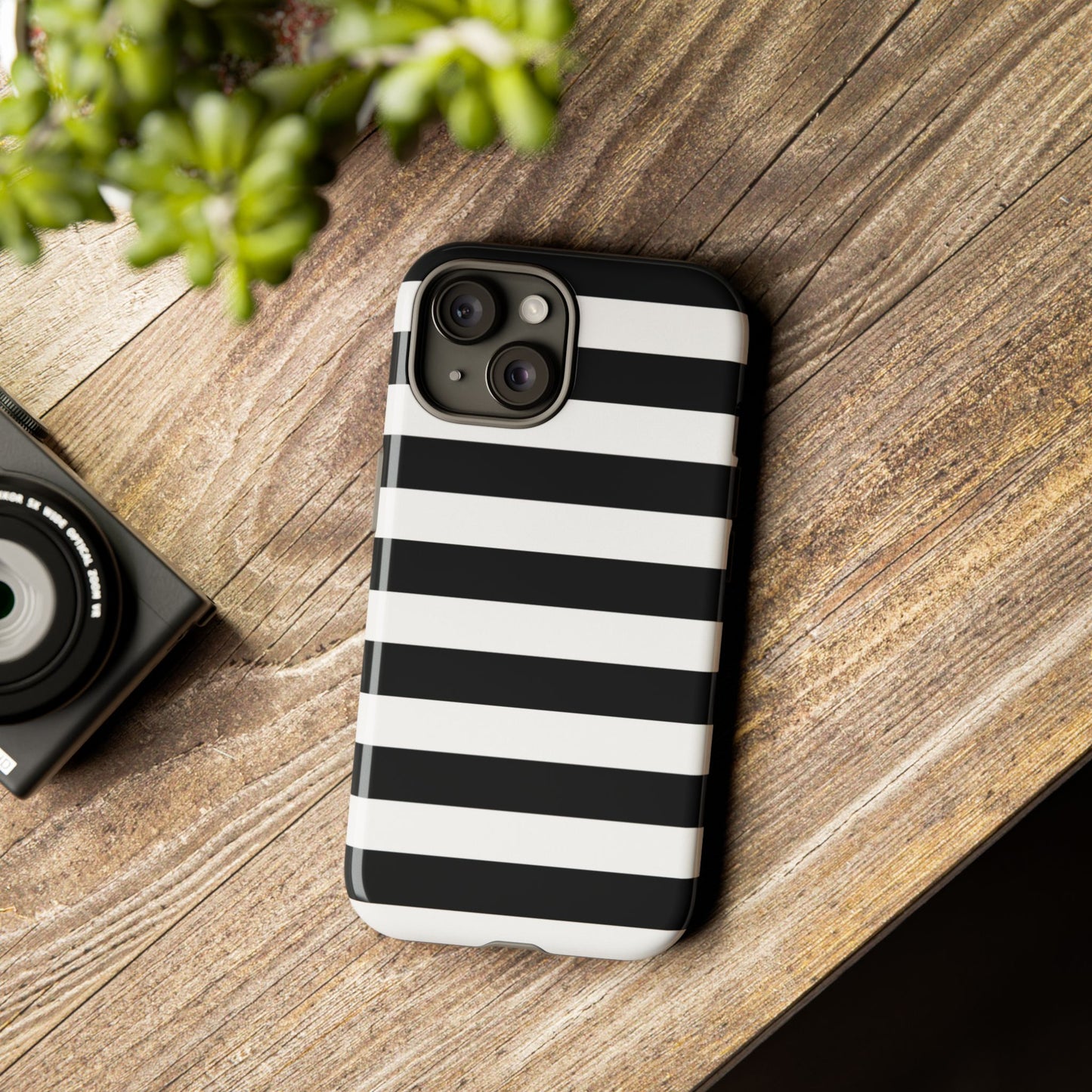 Black White Stripe  Phone Case for iPhone, Samsung S, Google Pixel Phones