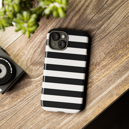Black White Stripe  Phone Case for iPhone, Samsung S, Google Pixel Phones