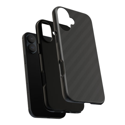 Phone Case, Black Diagonal Pattern Tough Gloss Finish Protective Cover, iPhone, Samsung, Google Pixel, Unique Geometric Design, Gift