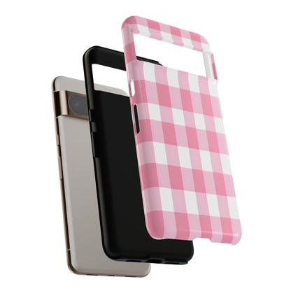 Pink Gingham Cute Phone Case Cover, for Fashion Lovers, Gift for Her, Stylish Tech Accessory, Perfect for Birthdays & Holidays