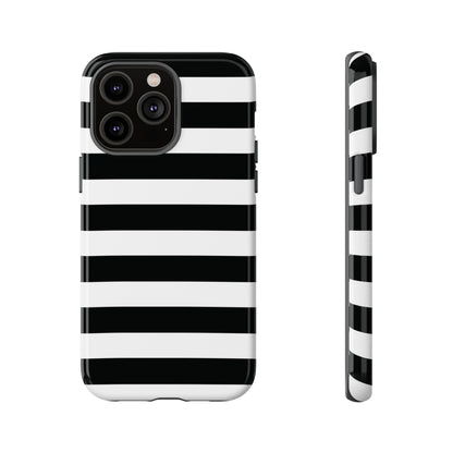 Black White Stripe  Phone Case for iPhone, Samsung S, Google Pixel Phones