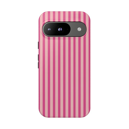Pink Stripe Everyday Phone Case Cover, Protective Smartphone Cover, Trendy Accessories
