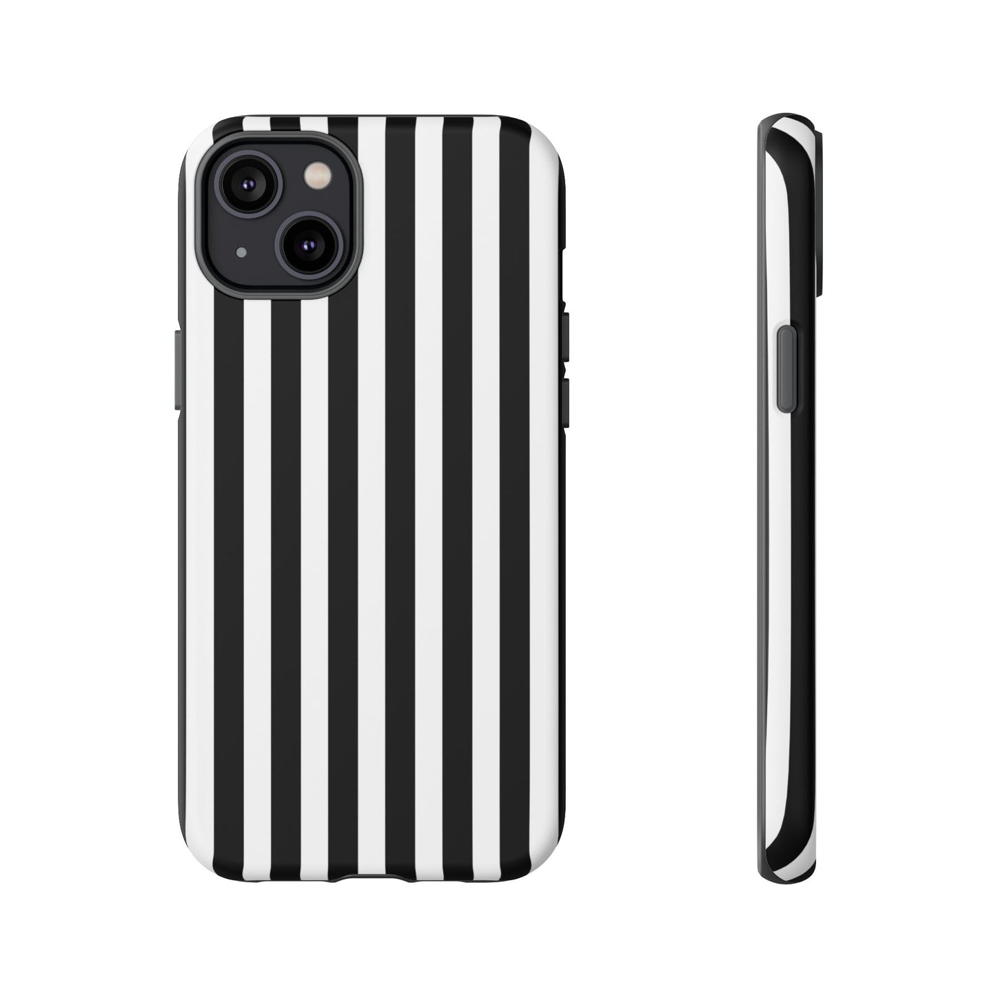 Black White Horizontal Stripe Phone Case Cover, iPhone, Samsung Galaxy S24, and Google Pixel Phones