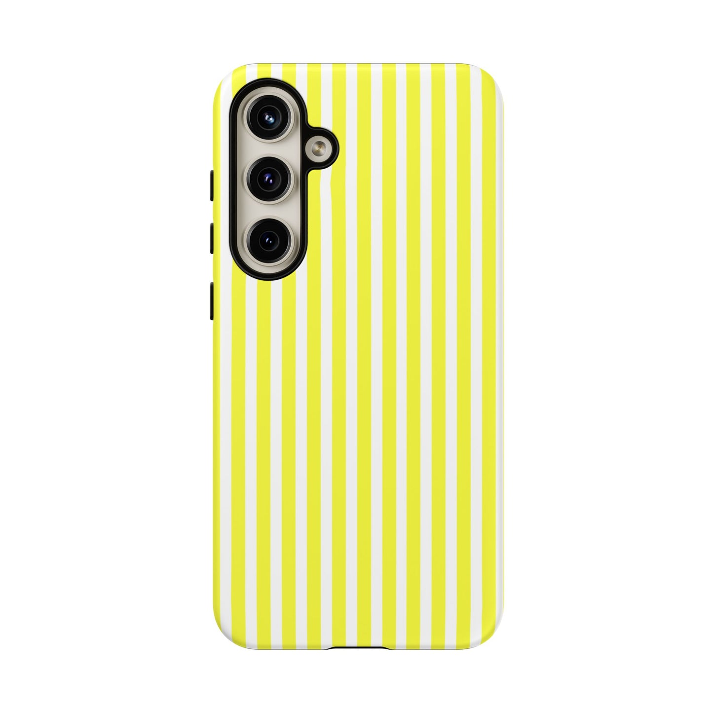 Phone Case Cover, Banana Yellow and White Striped Tough Case for iPhone Samsung Google, Protective Cellphone Cover, Hard Shell Phone