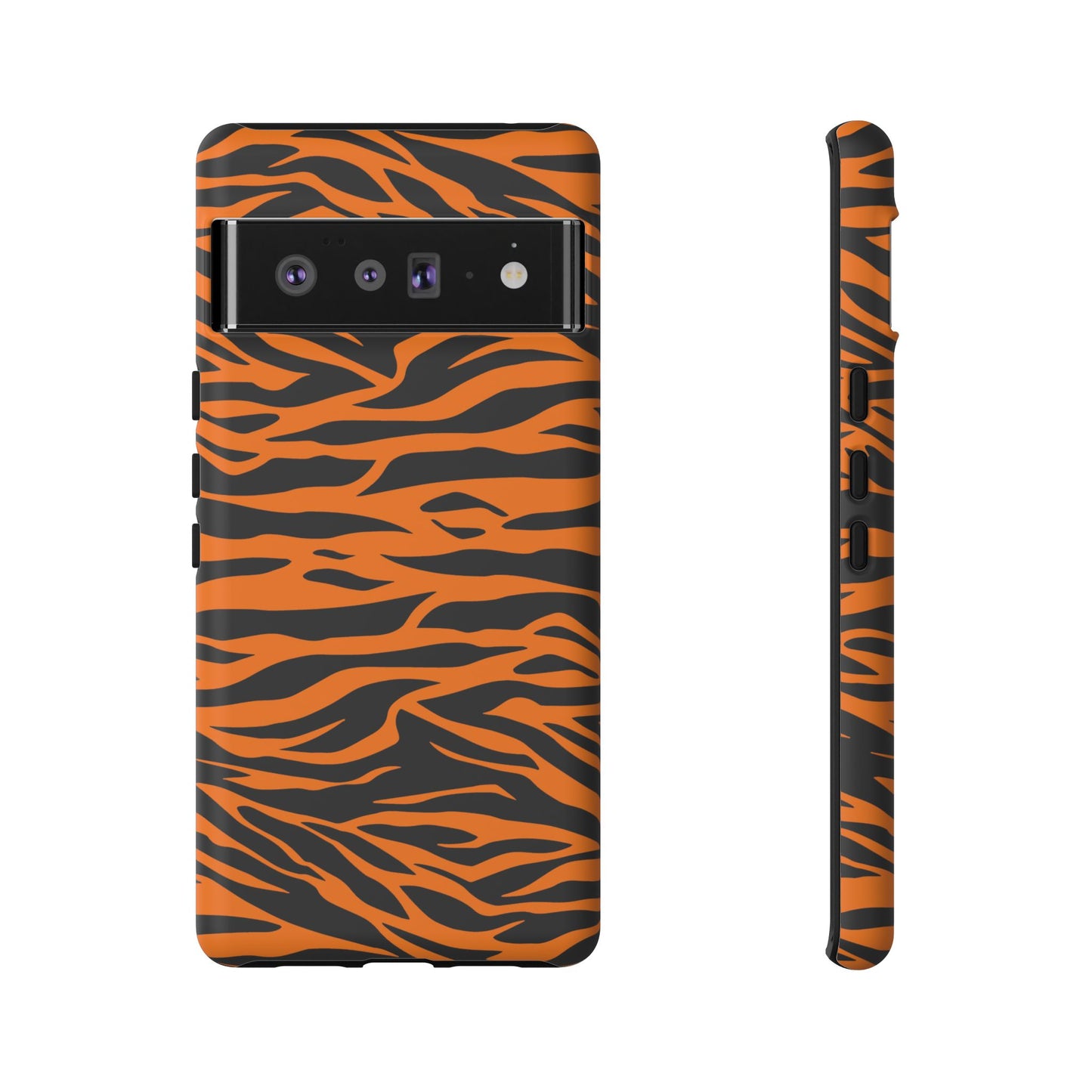 Orange Cute Wild Tiger Print Pattern Phone Case for iPhone Galaxy S and Pixel Phones