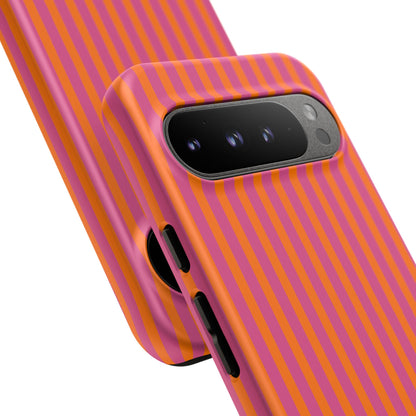 Orange Pink Striped Tough Phone Cases