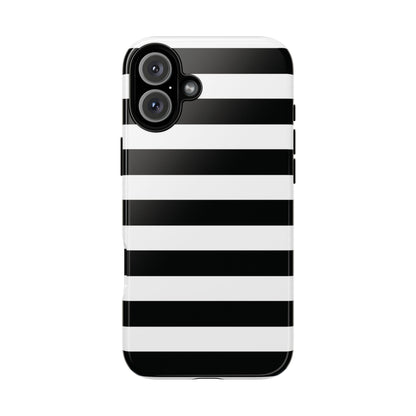 Black White Stripe  Phone Case for iPhone, Samsung S, Google Pixel Phones