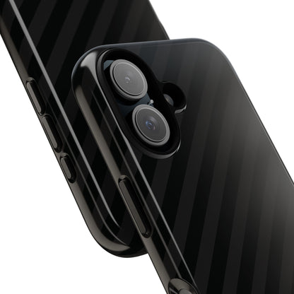 Phone Case, Black Diagonal Pattern Tough Gloss Finish Protective Cover, iPhone, Samsung, Google Pixel, Unique Geometric Design, Gift