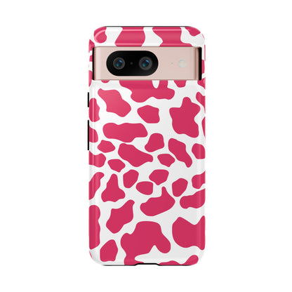 Pink Cow Print Phone Case Cover for iPhone, Samsung, Google smart phones